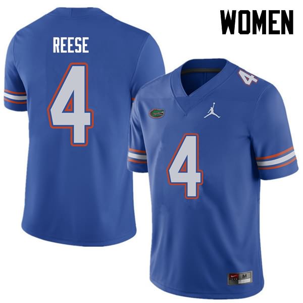 NCAA Florida Gators David Reese Women's #4 Jordan Brand Royal Stitched Authentic College Football Jersey XKR1364ID